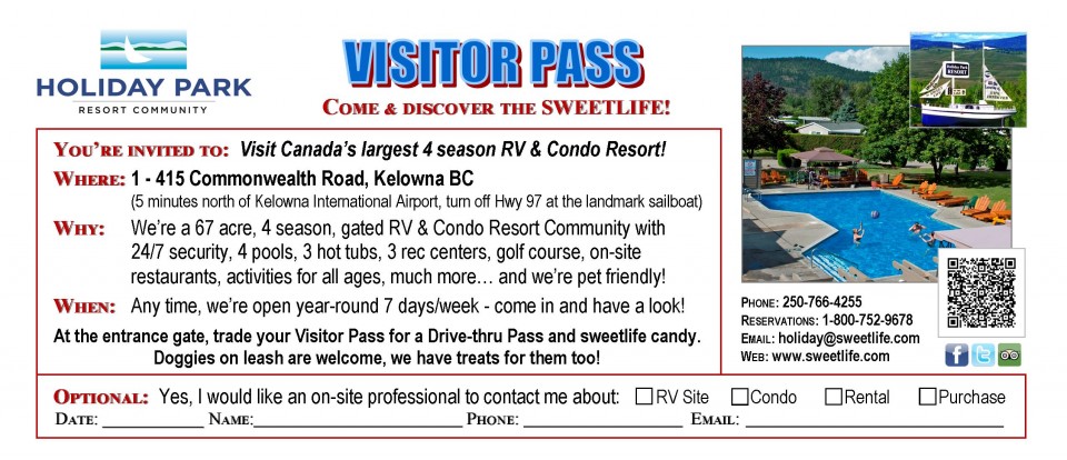 Holiday Park Free Visitor Pass